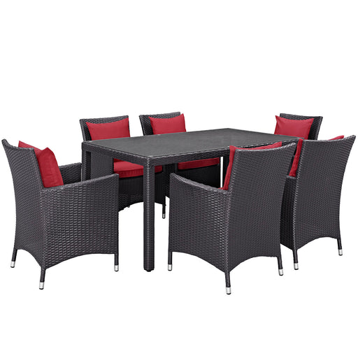 Convene 7 Piece Outdoor Patio Dining Set 2241-EXP-RED-SET