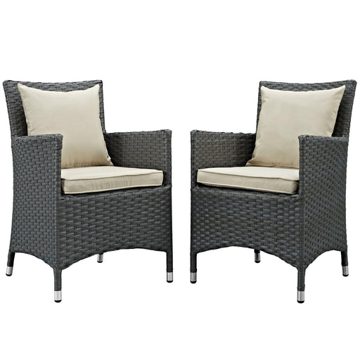 Sojourn 2 Piece Outdoor Patio Sunbrella® Dining Set 2242-CHC-BEI-SET