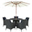 Sojourn 7 Piece Outdoor Patio Sunbrella® Dining Set 2246-CHC-NAV-SET