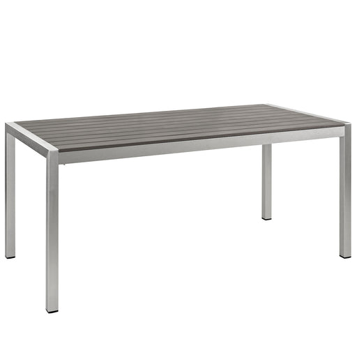 Shore Outdoor Patio Aluminum Dining Table 2251-SLV-GRY