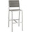 Shore Outdoor Patio Aluminum Armless Bar Stool 2255-SLV-GRY