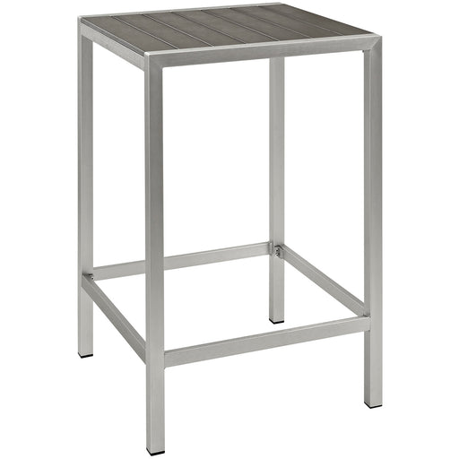 Shore Outdoor Patio Aluminum Bar Table 2256-SLV-GRY