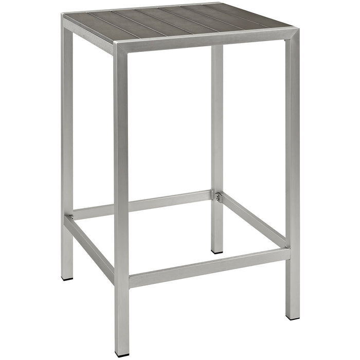 Shore Outdoor Patio Aluminum Bar Table 2256-SLV-GRY