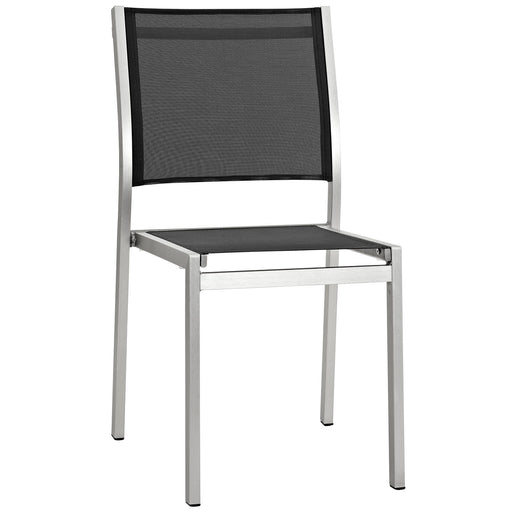 Shore Outdoor Patio Aluminum Side Chair 2259-SLV-BLK