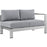 Shore Right-Arm Corner Sectional Outdoor Patio Aluminum Loveseat 2262-SLV-GRY