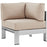 Shore Outdoor Patio Aluminum Corner Sofa 2264-SLV-BEI