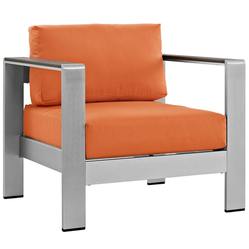 Shore Outdoor Patio Aluminum Armchair 2266-SLV-ORA