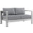 Shore Outdoor Patio Aluminum Loveseat 2267-SLV-GRY