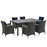 Sojourn 7 Piece Outdoor Patio Sunbrella® Dining Set 2271-CHC-NAV-SET