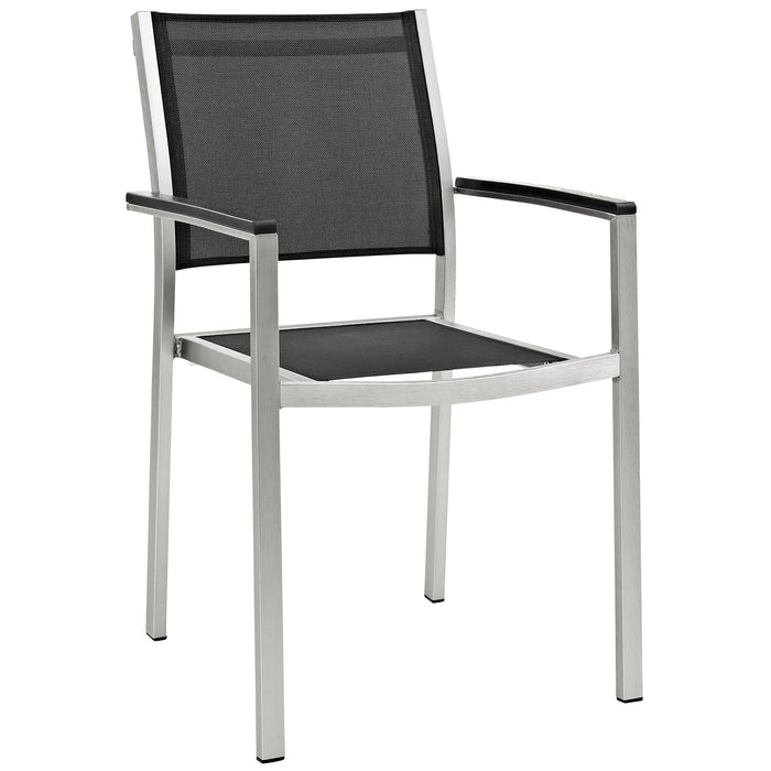 Shore Outdoor Patio Aluminum Dining Chair 2272-SLV-BLK