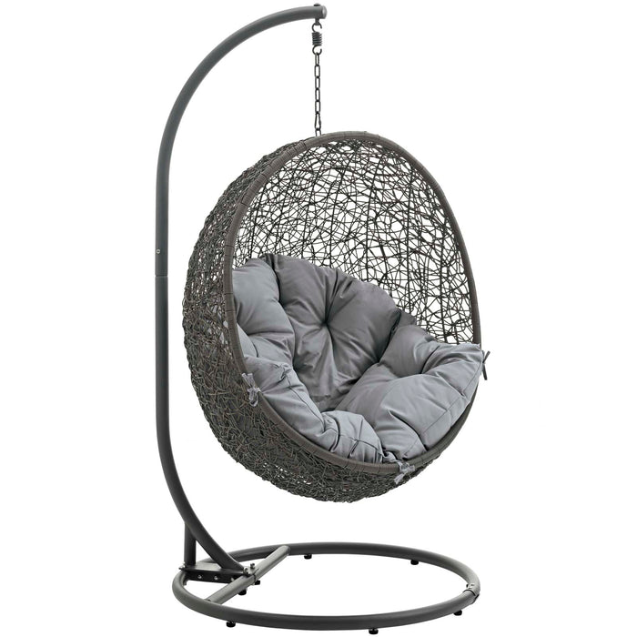 Hide Outdoor Patio Swing Chair With Stand 2273-GRY-GRY