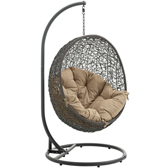 Hide Outdoor Patio Swing Chair With Stand 2273-GRY-MOC