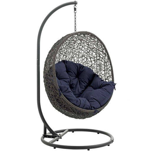 Hide Outdoor Patio Swing Chair With Stand 2273-GRY-NAV