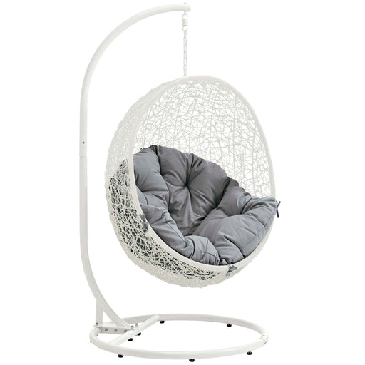 Hide Outdoor Patio Swing Chair With Stand 2273-WHI-GRY