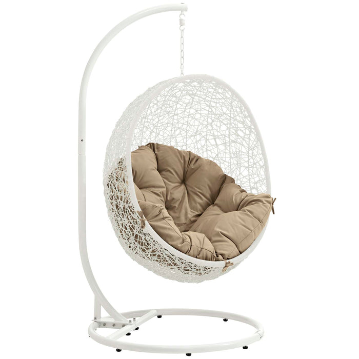 Hide Outdoor Patio Swing Chair With Stand 2273-WHI-MOC