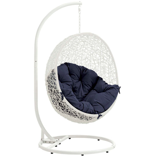 Hide Outdoor Patio Swing Chair With Stand 2273-WHI-NAV