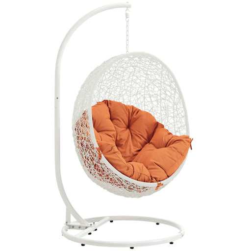 Hide Outdoor Patio Swing Chair With Stand 2273-WHI-ORA