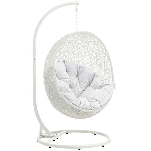 Hide Outdoor Patio Swing Chair With Stand 2273-WHI-WHI