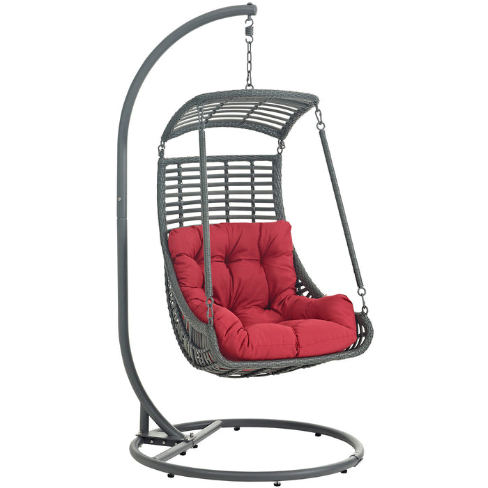 Jungle Outdoor Patio Swing Chair With Stand 2274-RED-SET