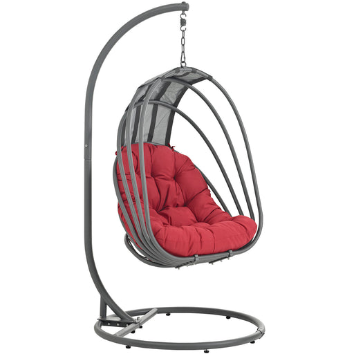 Whisk Outdoor Patio Swing Chair With Stand 2275-RED-SET