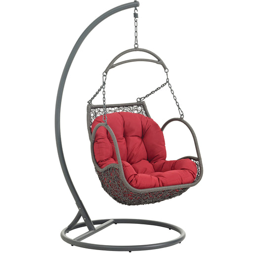 Arbor Outdoor Patio Wood Swing Chair 2279-RED-SET