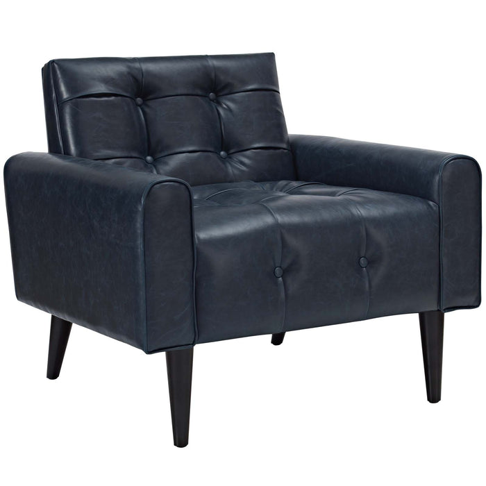 Delve Upholstered Vinyl Accent Chair 2327-BLU