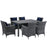 Summon 7 Piece Outdoor Patio Sunbrella® Dining Set 2334-GRY-NAV-SET