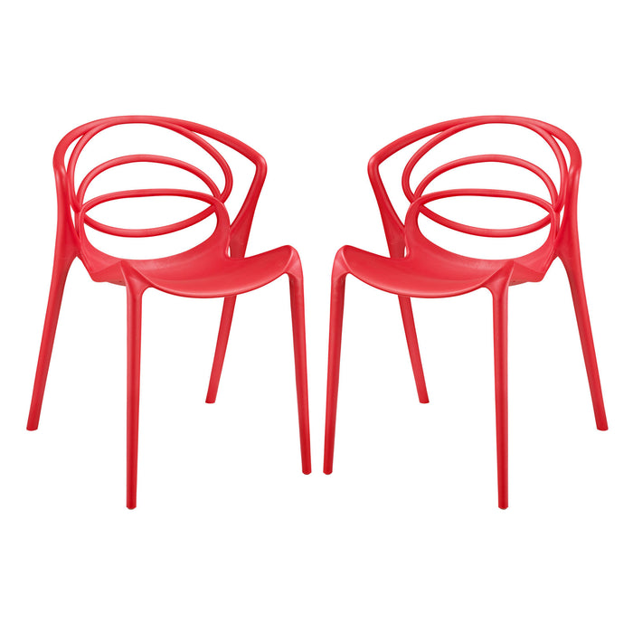 Locus Dining Set Set of 2 2335-RED-SET