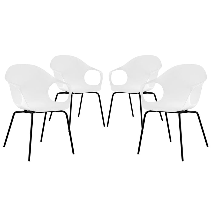 Swerve Dining Set Set of 4 2344-WHI-SET