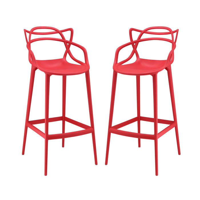 Entangled Bar Stool Set of 2 2349-RED-SET