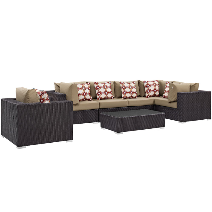 Convene 7 Piece Outdoor Patio Sectional Set 2350-EXP-MOC-SET