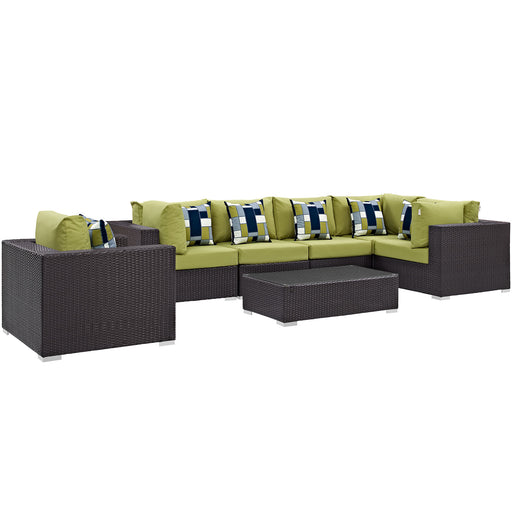 Convene 7 Piece Outdoor Patio Sectional Set 2350-EXP-PESET