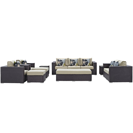 Convene 9 Piece Outdoor Patio Sofa Set 2354-EXP-BEI-SET