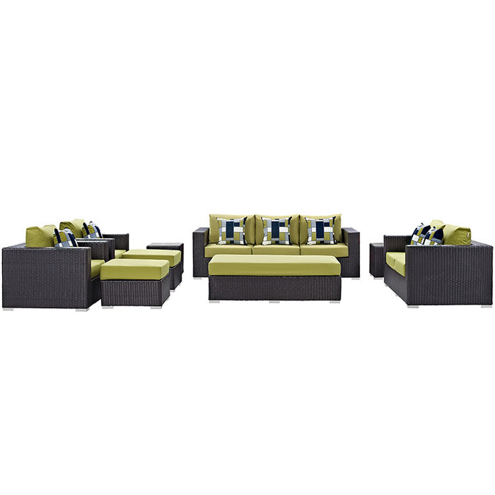 Convene 9 Piece Outdoor Patio Sofa Set 2354-EXP-PER-SET