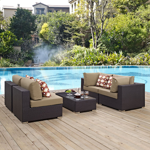 Convene 5 Piece Outdoor Patio Sectional Set 2356-EXP-MOC-SET