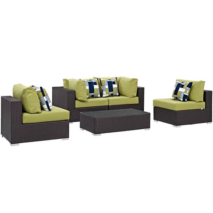 Convene 5 Piece Outdoor Patio Sectional Set 2356-EXP-PER-SET