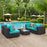 Convene 5 Piece Outdoor Patio Sectional Set 2356-EXP-TRQ-SET