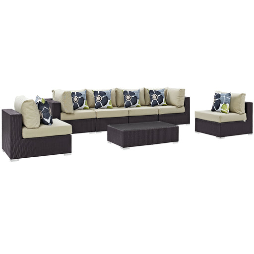 Convene 7 Piece Outdoor Patio Sectional Set 2357-EXP-BEI-SET