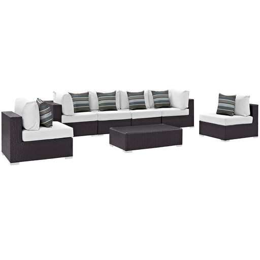 Convene 7 Piece Outdoor Patio Sectional Set 2357-EXP-WHI-SET