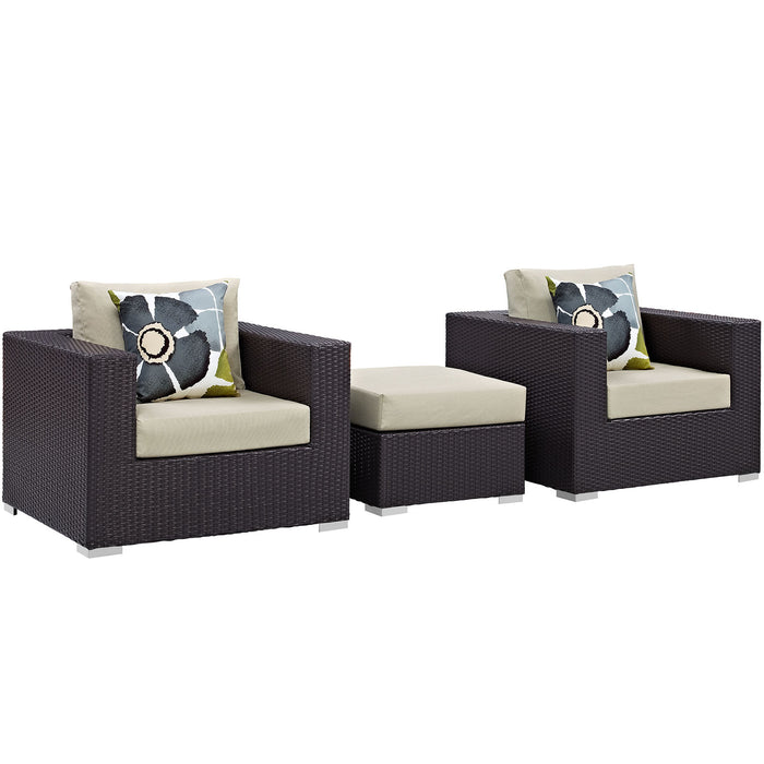 Convene 3 Piece Outdoor Patio Sofa Set 2363-EXP-BEI-SET