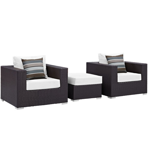 Convene 3 Piece Outdoor Patio Sofa Set 2363-EXP-WHI-SET