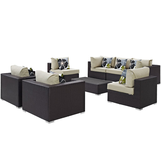 Convene 8 Piece Outdoor Patio Sectional Set 2368-EXP-BEI-SET