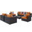 Convene 8 Piece Outdoor Patio Sectional Set 2368-EXP-ORA-SET