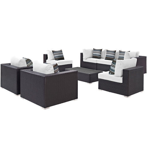 Convene 8 Piece Outdoor Patio Sectional Set 2368-EXP-WHI-SET