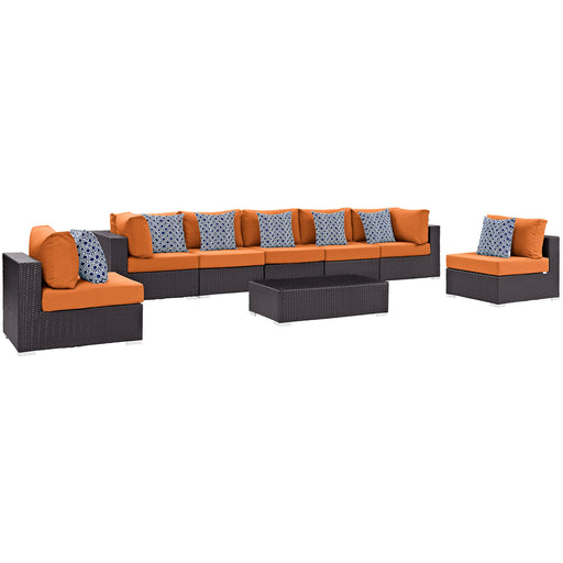 Convene 8 Piece Outdoor Patio Sectional Set 2370-EXP-ORA-SET