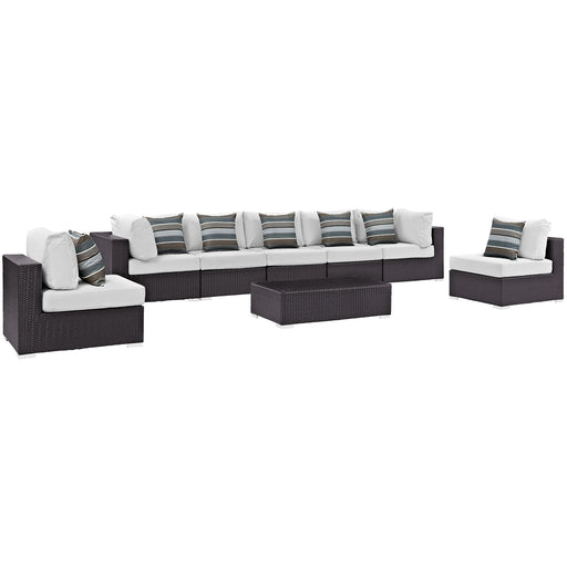 Convene 8 Piece Outdoor Patio Sectional Set 2370-EXP-WHI-SET