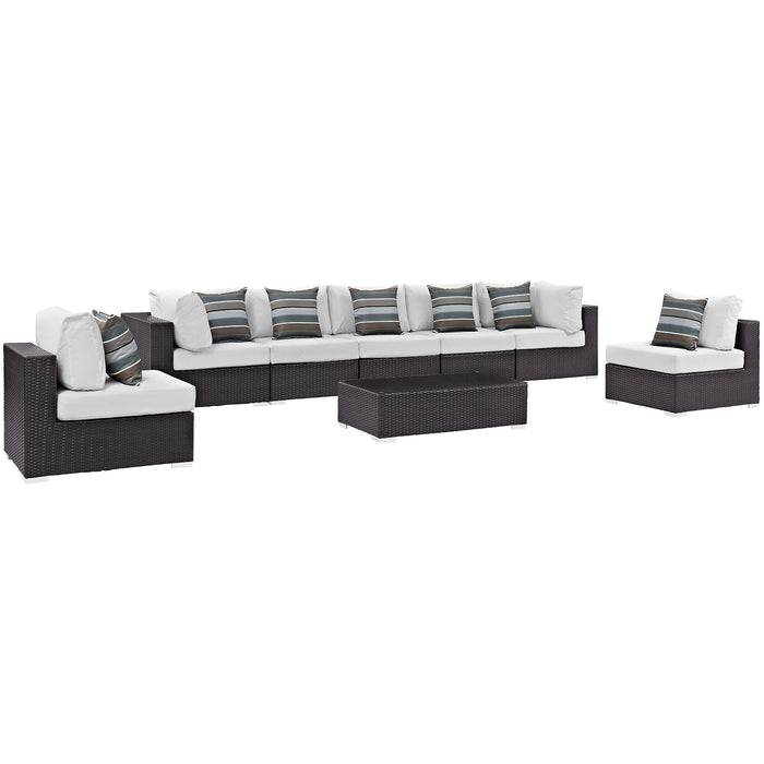 Convene 8 Piece Outdoor Patio Sectional Set 2370-EXP-WHI-SET