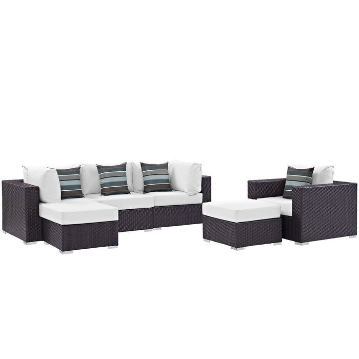 Convene 6 Piece Outdoor Patio Sectional Set 2372-EXP-WHI-SET