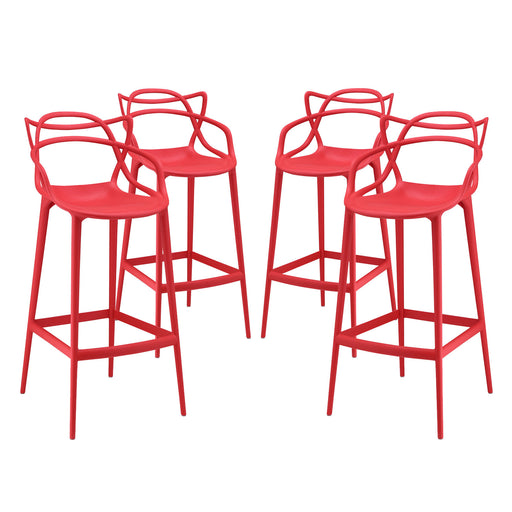 Entangled Bar Stool Set of 4 2402-RED-SET