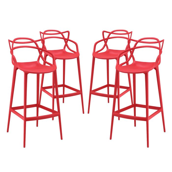 Entangled Bar Stool Set of 4 2402-RED-SET